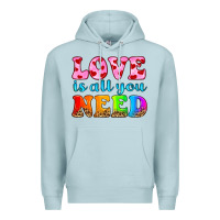 Blue Mist love is all you need Premium Hoodie - HRA Design Shop