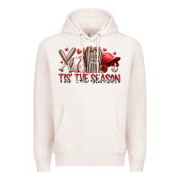 Pale Pink tis the season baseball Premium Hoodie - RacoonDesign
