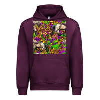 Mauve Wine mardi gras leopard horse seamless pattern Urban Hoodie - FaDigitalArtStudio