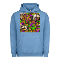 Pigment Pebble Blue mardi gras leopard horse seamless pattern Urban Hoodie - FaDigitalArtStudio