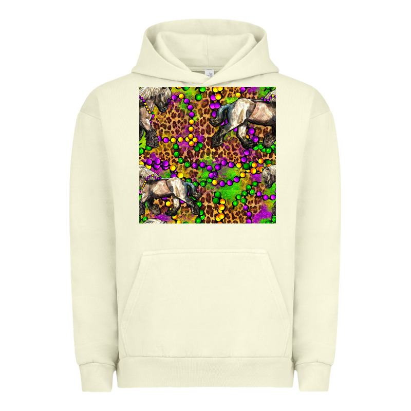 Mardi Gras Leopard Horse Seamless Pattern Urban Hoodie by FaDigitalArtStudio | Teevron