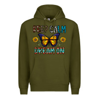 Army Green keep calm dream on Premium Hoodie - CowhideDigitalArt