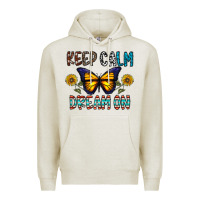Oatmeal Heather keep calm dream on Premium Hoodie - CowhideDigitalArt