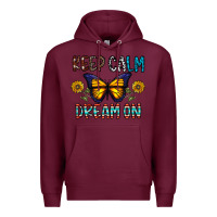 Burgundy keep calm dream on Premium Hoodie - CowhideDigitalArt