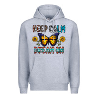 Heather Grey keep calm dream on Premium Hoodie - CowhideDigitalArt