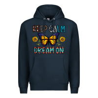 Navy keep calm dream on Premium Hoodie - CowhideDigitalArt