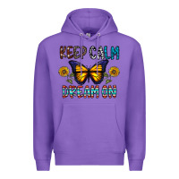 Purple keep calm dream on Premium Hoodie - CowhideDigitalArt