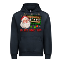 Navy Merry christmas santa cassette Urban Hoodie - FaDigitalArtStudio