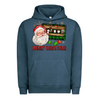 Pigment Midnight Navy Merry christmas santa cassette Urban Hoodie - FaDigitalArtStudio