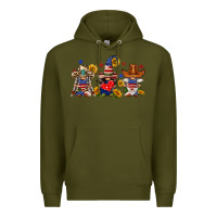 Army Green american gnomes Premium Hoodie - FaDigitalArtStudio