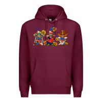 Burgundy american gnomes Premium Hoodie - FaDigitalArtStudio