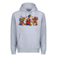 Heather Grey american gnomes Premium Hoodie - FaDigitalArtStudio