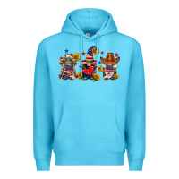 Ocean Blue american gnomes Premium Hoodie - FaDigitalArtStudio