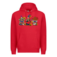 Red american gnomes Premium Hoodie - FaDigitalArtStudio