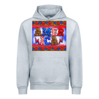 Heather Grey america thunderbolt Urban Hoodie - HRA Design Shop