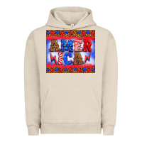 Pigment French Oak america thunderbolt Urban Hoodie - HRA Design Shop