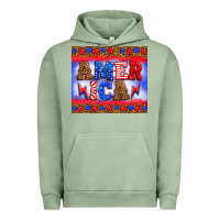 Pigment Oil Green america thunderbolt Urban Hoodie - HRA Design Shop