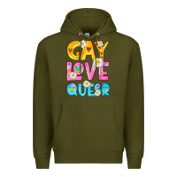 Army Green gay love queer Premium Hoodie - HRA Design Shop
