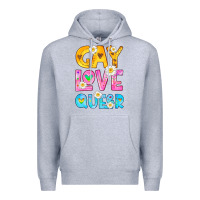 Heather Grey gay love queer Premium Hoodie - HRA Design Shop