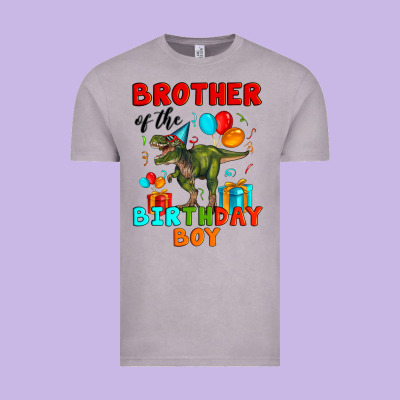 Brother Of The Birthday Boy T Rex Vintage Tee Designed By Artiststas