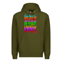 Army Green kindness peace inclusion hope equality love diversity Premium Hoodie - HRA Design Shop