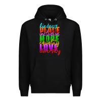 Black kindness peace inclusion hope equality love diversity Premium Hoodie - HRA Design Shop
