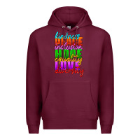 Burgundy kindness peace inclusion hope equality love diversity Premium Hoodie - HRA Design Shop