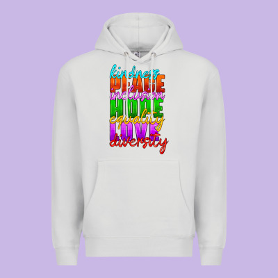 Kindness Peace Inclusion Hope Equality Love Diversity Premium Hoodie Designed By Hra Design Shop
