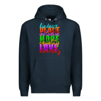Navy kindness peace inclusion hope equality love diversity Premium Hoodie - HRA Design Shop
