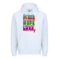 White kindness peace inclusion hope equality love diversity Premium Hoodie - HRA Design Shop