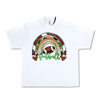 White Football Rainbow Urban Heavy Tee - RanaPortraitStore