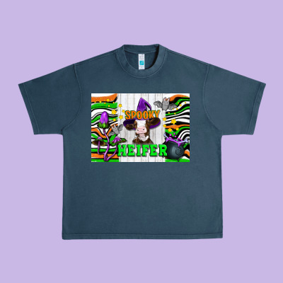 Spooky Heifer Urban Heavy Tee Designed By Artiststas