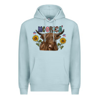 Blue Mist Moorica Premium Hoodie - CowhideDigitalArt