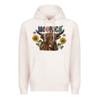 Pale Pink Moorica Premium Hoodie - CowhideDigitalArt