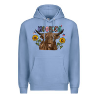 Colony Blue Moorica Premium Hoodie - CowhideDigitalArt