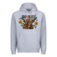 Heather Grey Moorica Premium Hoodie - CowhideDigitalArt