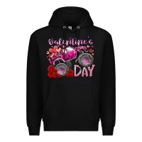 Black valentines day monster truck Premium Hoodie - RacoonDesign