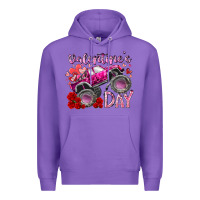 Purple valentines day monster truck Premium Hoodie - RacoonDesign