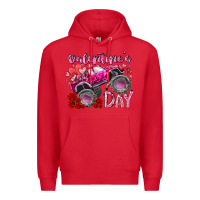 Red valentines day monster truck Premium Hoodie - RacoonDesign