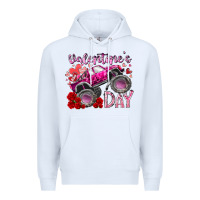 White valentines day monster truck Premium Hoodie - RacoonDesign