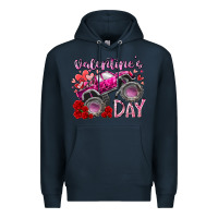 Navy valentines day monster truck Premium Hoodie - RacoonDesign