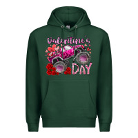 Sports Green valentines day monster truck Premium Hoodie - RacoonDesign