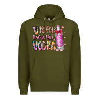 Army Green vis for valentine vodka Premium Hoodie - RacoonDesign