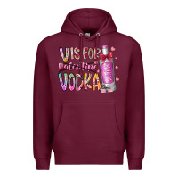 Burgundy vis for valentine vodka Premium Hoodie - RacoonDesign
