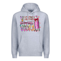 Heather Grey vis for valentine vodka Premium Hoodie - RacoonDesign