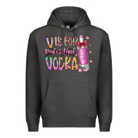 Charcoal Heather vis for valentine vodka Premium Hoodie - RacoonDesign