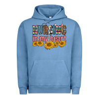 Pigment Pebble Blue nursing in my heart Urban Hoodie - FaDigitalArtStudio