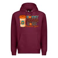 Burgundy mommy needs some pumpkin spice Premium Hoodie - CowhideDigitalArt