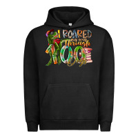 Pigment Black i roared my way through 100 days Urban Hoodie - RacoonDesign