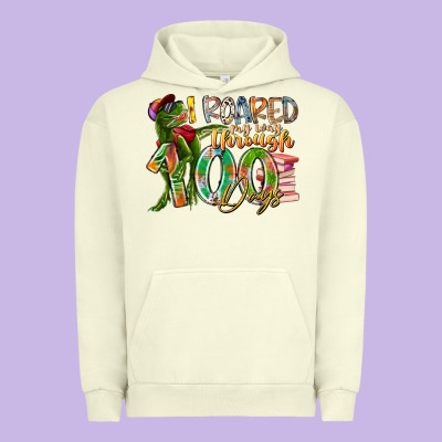I Roared My Way Through 100 Days Urban Hoodie Designed By Racoondesign